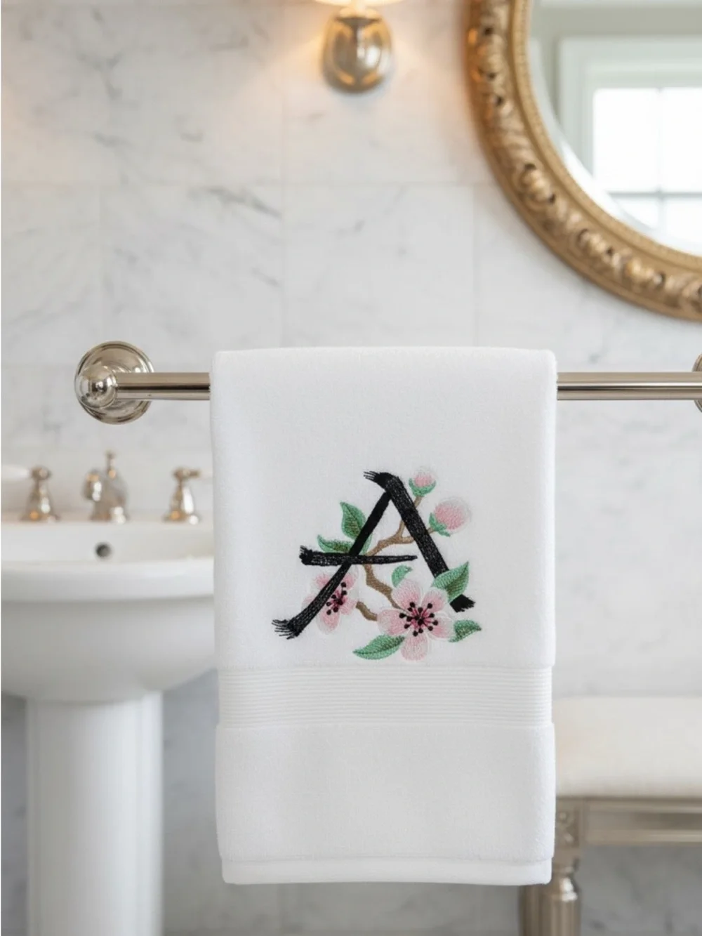 Personalized monogrammed Embroidered Towel your initials pick a design